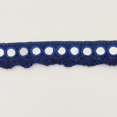 Navy Blue Fringe Trim With Mirrors, Boho, Bohemian Trim